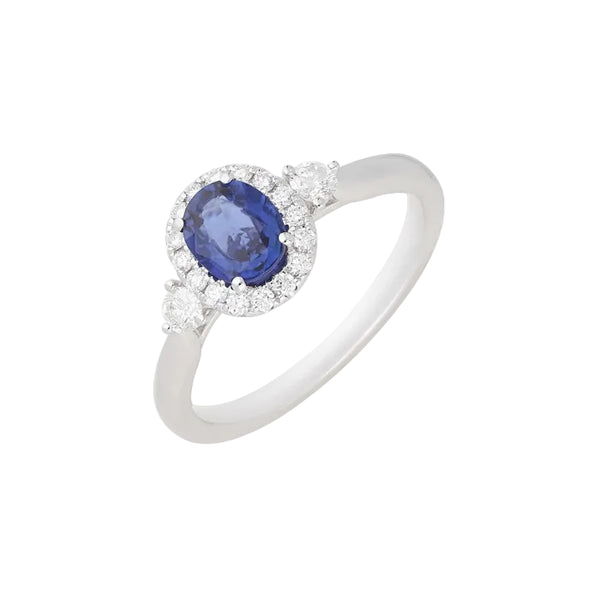 Anello Giorgio Visconti con Zaffiro Naturale Taglio Ovale 0,86 e Diamanti taglio Brillante ct. 0,23 ABX16089Z