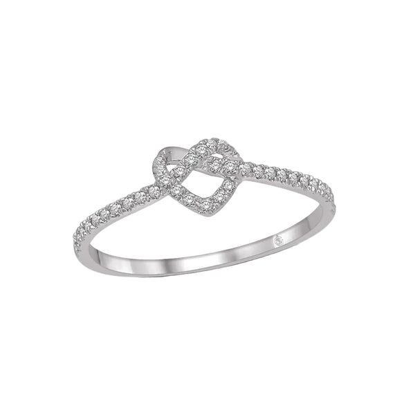 Anello Giorgio Visconti con Cuore Intrecciato con Brillanti