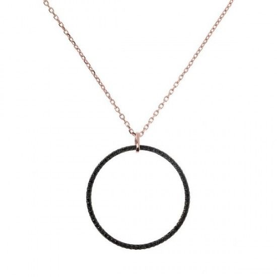 Collana Bronzallure Con Pendente A Cerchio Di Spinello Nero WSBZ01265.BS