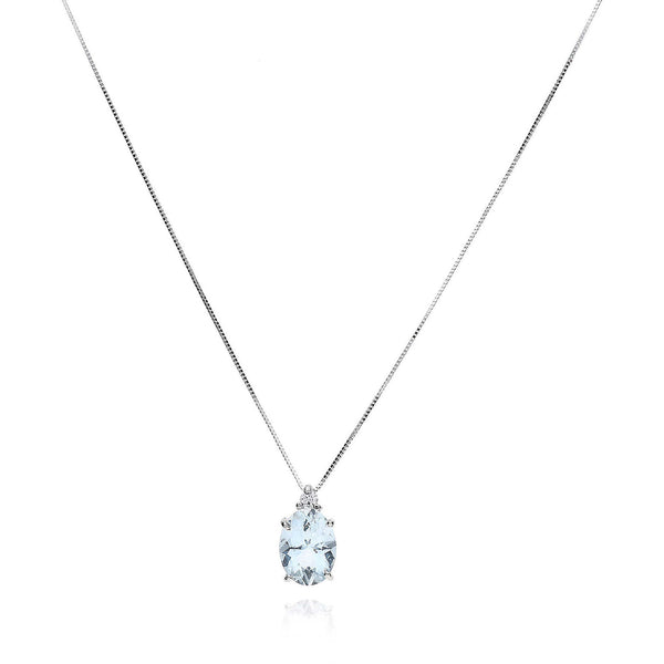 Bibigì Necklace with 0.34 CT Oval Aquamarine