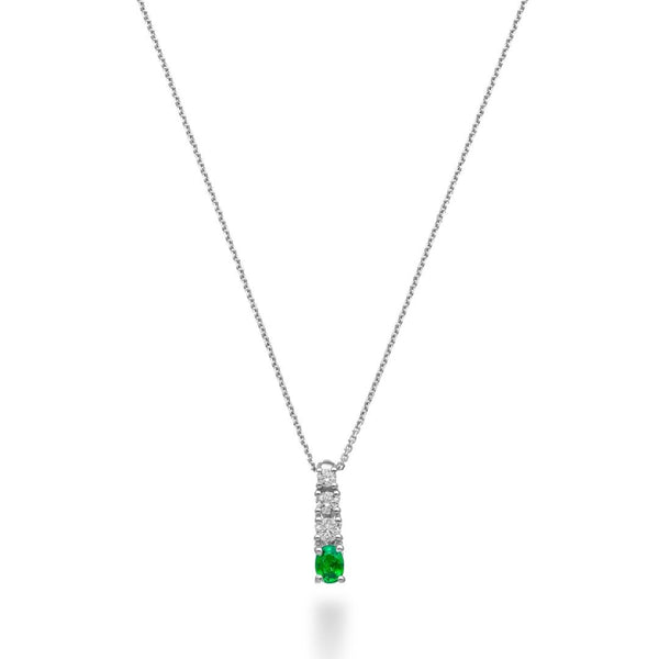 Collana Golay in oro Bianco con Pendente con Smeraldo ct. 014 e Diamanti ct. 0,15 GCLS489DSM43