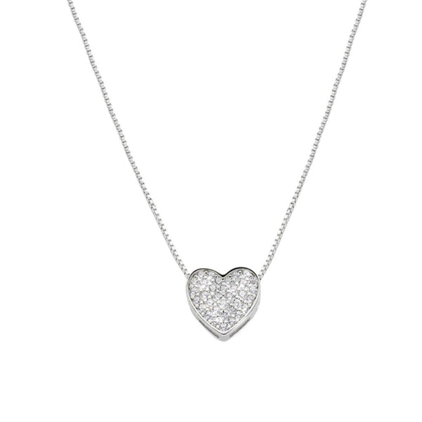Collana Amen Cuore Luminoso Pavé In Argento CLHSCBBZ3