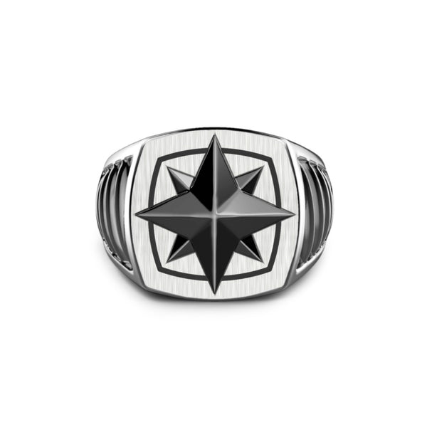 Anello Zancan in Argento con Rosa dei Venti