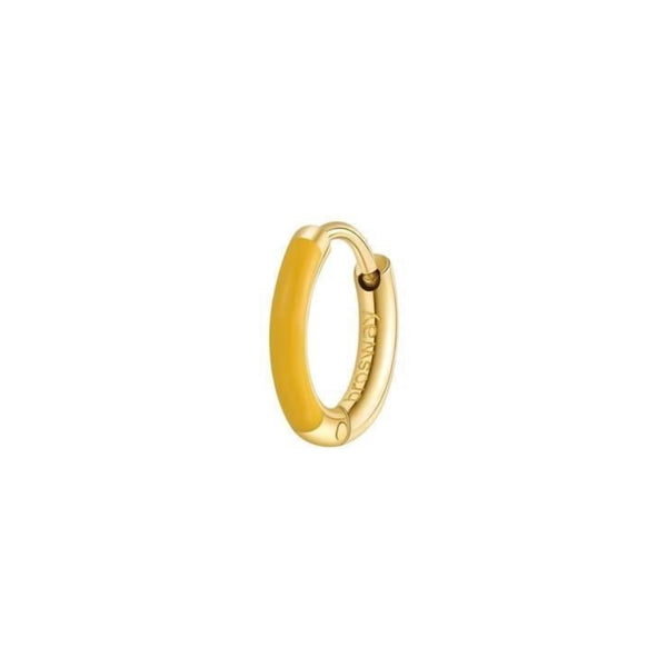Brosway Symphonia Single Earring, Golden Hoop with Yellow Enamel