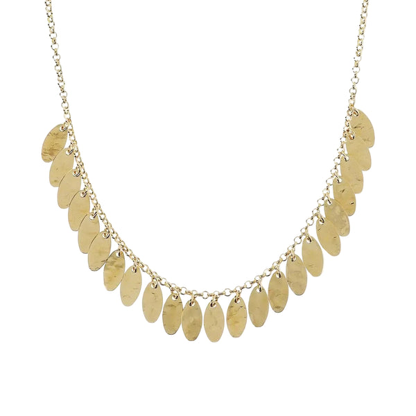 Etruscan Necklace with Hammered Oval Pendants