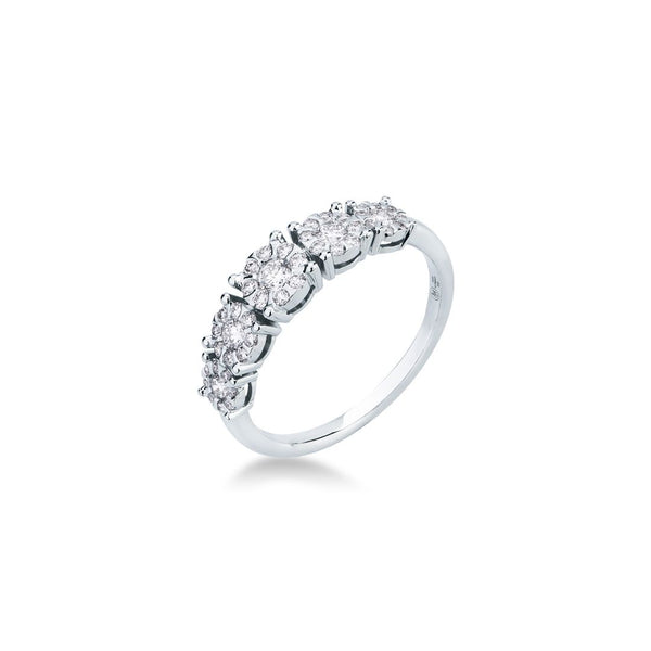 Anello Mirco Visconti Riviera in Oro Bianco con Diamanti a Scalare AB700/10