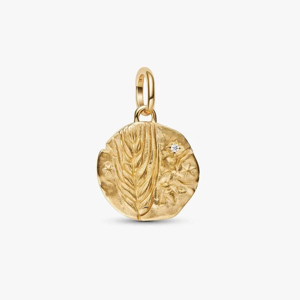 Charm Pandora Medallion Spiga di Grano "Virtus Vera Prosperitas" 764804C01