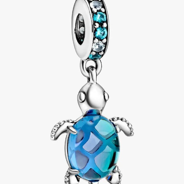 Pandora Blue Murano Glass Sea Turtle Dangle Charm 798939C01