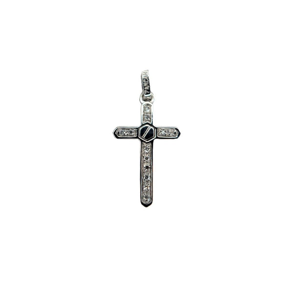 Croce Pendente Zancan in Oro Bianco 18 KT con Diamanti EPE055B/CDS