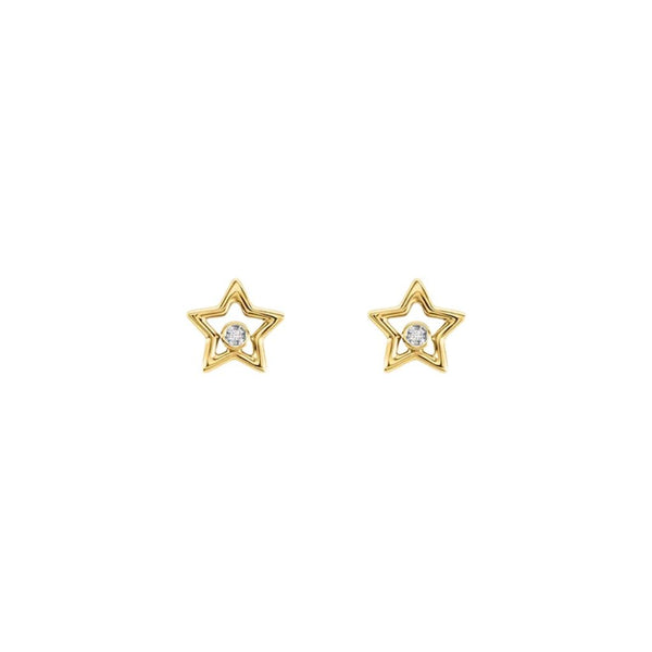 Orecchini Stroili Lobo Stella Mon Petit Oro Bicolore 9 KT Diamante 0,004 ct 1436846