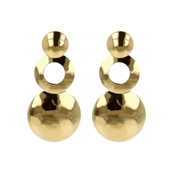 Orecchini Etrusca Pendenti con Anello e Disco Martellati WSET00325.YG