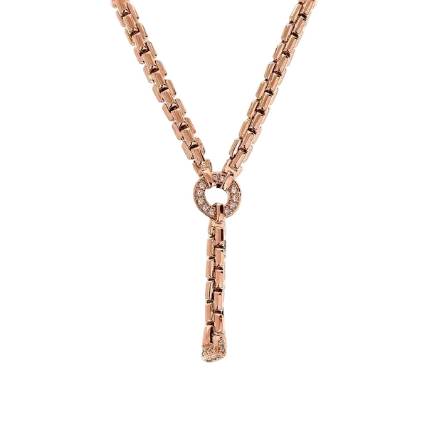 Bronzallure Venetian Mesh Necklace with Cubic Zirconia Pavé Detail