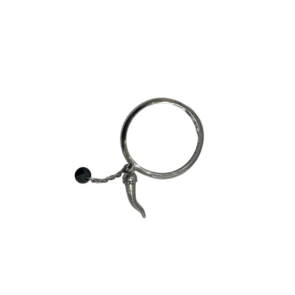 Anillo de plata Rebecca Lucciole con cuerno y piedra negra