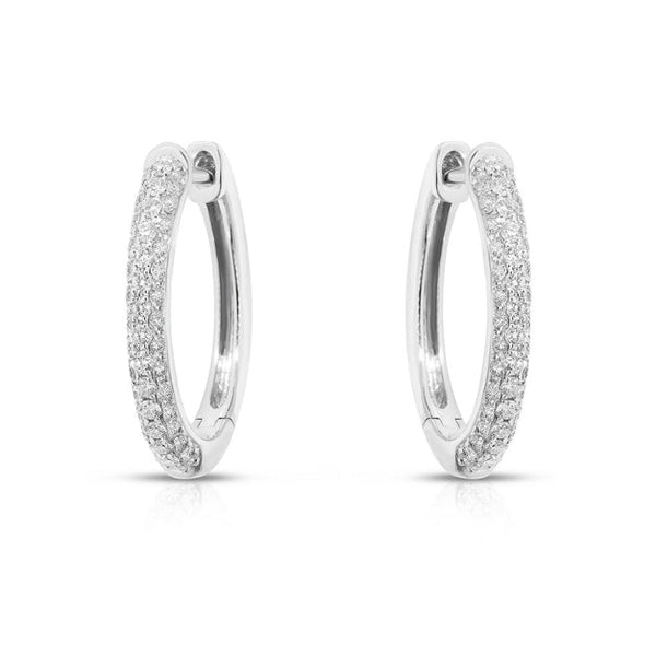 Orecchini Giorgio Visconti Cerchietti in Oro Bianco con Due File di Diamanti ct. 0,42 BBX39789