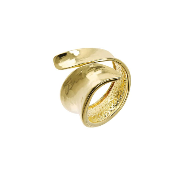Anello Etrusca Contrarié Aperto Martellato WSET00330.YG-54