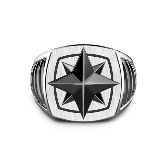 Anello Zancan in Argento con Rosa dei Venti