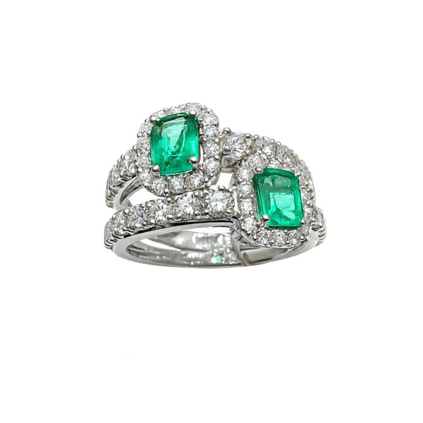 Anello Bilogy Davite&Delucchi con Smeraldi e Diamanti
