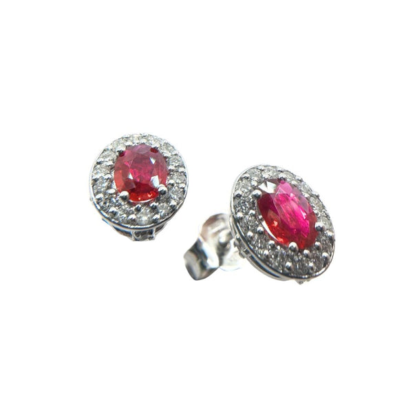 Orecchini Davite&Delucchi a Lobo in oro Bianco con Diamanti e Rubini BB009347RB