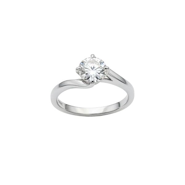 Anello Solitario Iannelli Valentino in Oro Bianco 18 KT con Diamante Naturale ct. 0,50 IGI ANXBR05