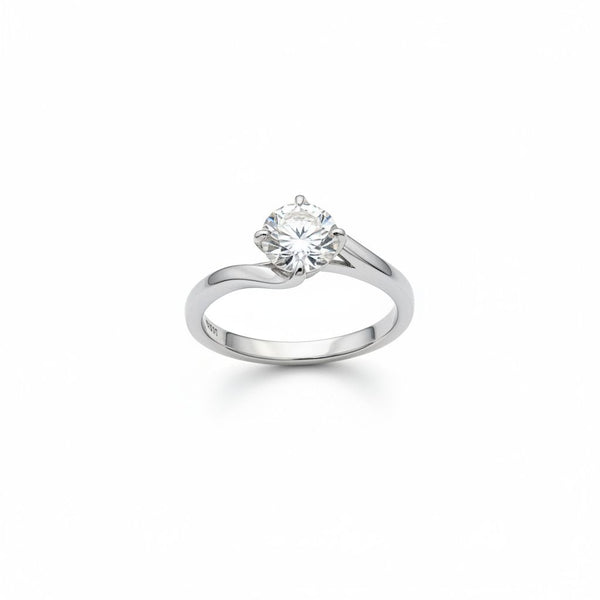 Anello Solitario Iannelli Valentino in Oro Bianco 18 KT con Diamante Naturale ct. 0,50 IGI ANXBR05