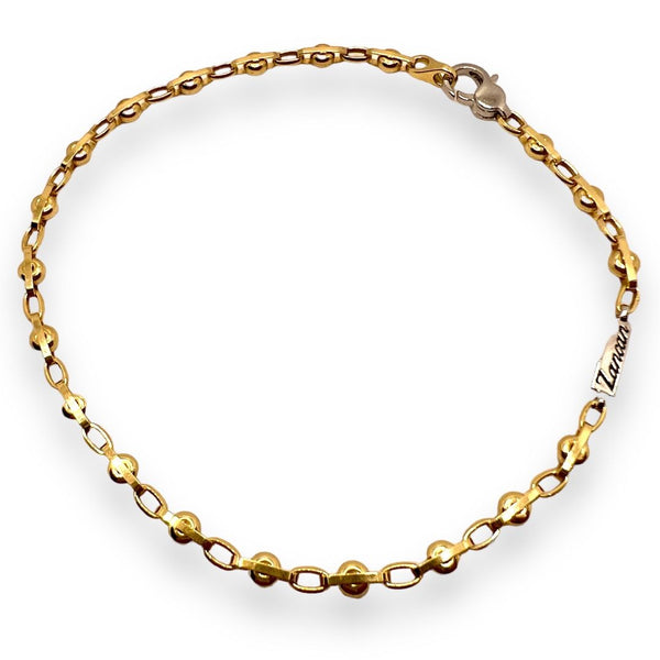 Pulsera Zancan en oro amarillo de 18 kt con eslabones ovalados y esferas