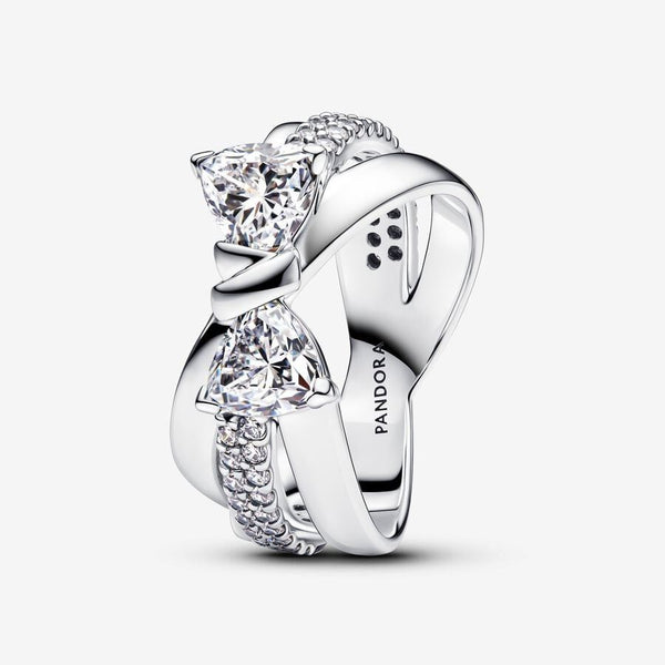 Anello Pandora Fascia Intrecciata Con Fiocco Luminoso 193553C01