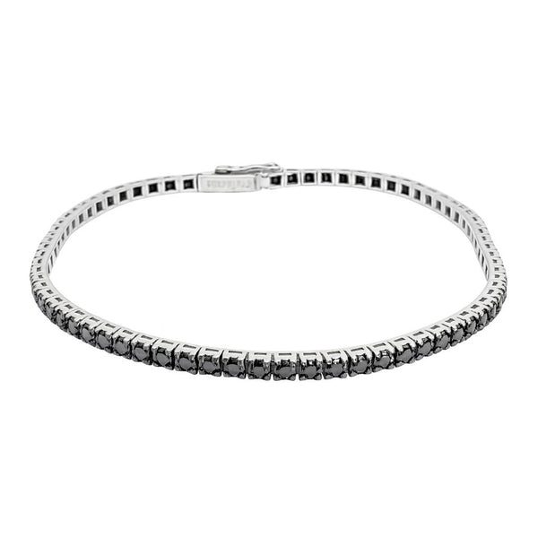 Bracciale Tennis Davite&Delucchi in Oro Bianco e Diamanti Neri -