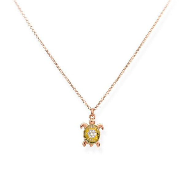 Versari Yellow Enamelled Turtle Necklace