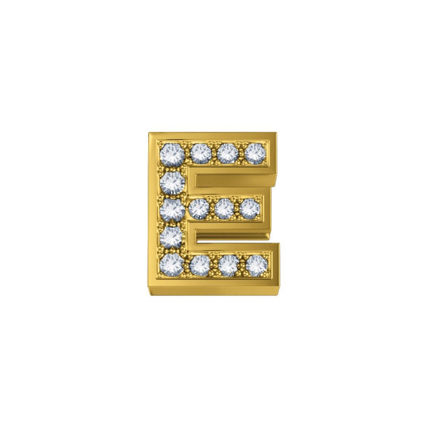 Charm Lettera E Elements In Oro Giallo e Diamanti 0,02 ct ECF10430E.002