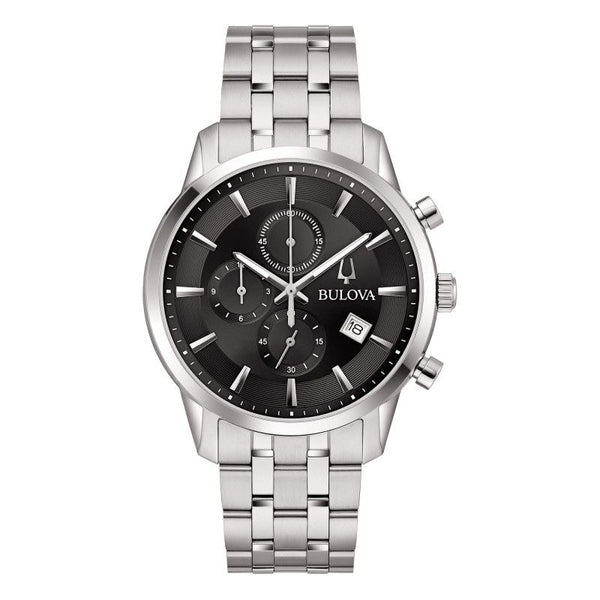 Orologio Bulova Sutton da Uomo in Acciaio Cronografo con Quadrante Nero 96B412