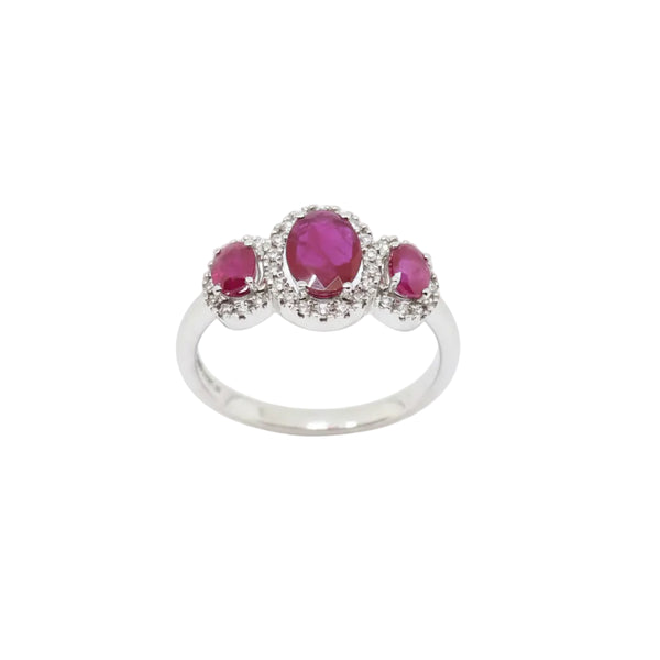 Anello Bibigì Trilogy In Oro Bianco Con Rubini E Brillanti ANK0070BR