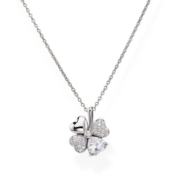 Collana Amen Con Quadricuore E Zirconi Bianchi CLPQUBB