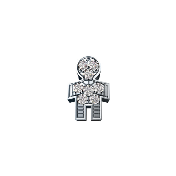 Charm Elements Bambino In Oro Bianco E Diamanti 0,02 ct