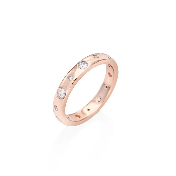 Anello Amen Fede Rosè Con Zirconi Incastonati