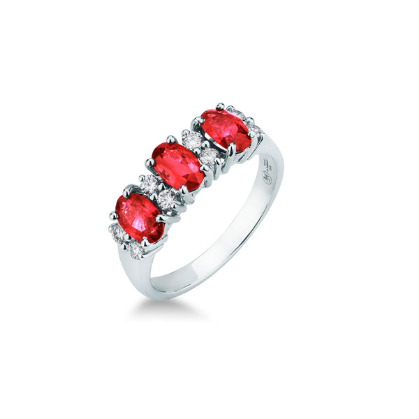 Anello Mirco Visconti Trilogy con Rubini Naturali con Diamanti LF387/R