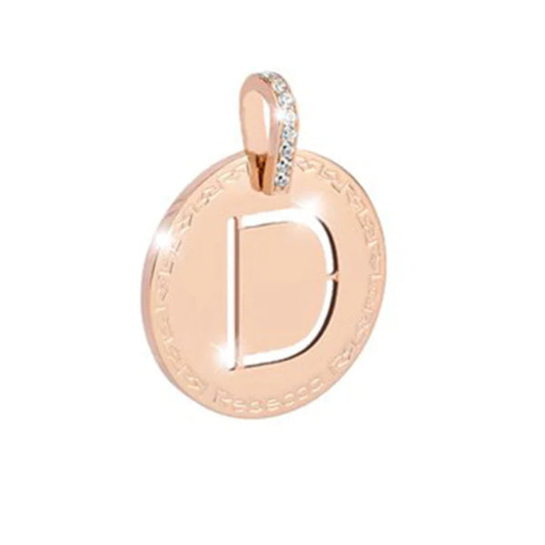 Rebecca Charm My Alphabet Initial Large Letter D Rose with Zirconia