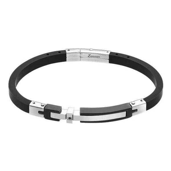Pulsera Zancan para hombre en acero y caucho