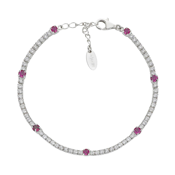 Bracciale Amen Tennis Con Zirconi Bianchi E Colorati BTB2B3