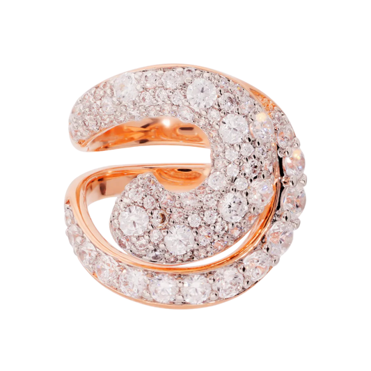 Anillo espiral Bronzallure Rose con pavé de circonitas cúbicas