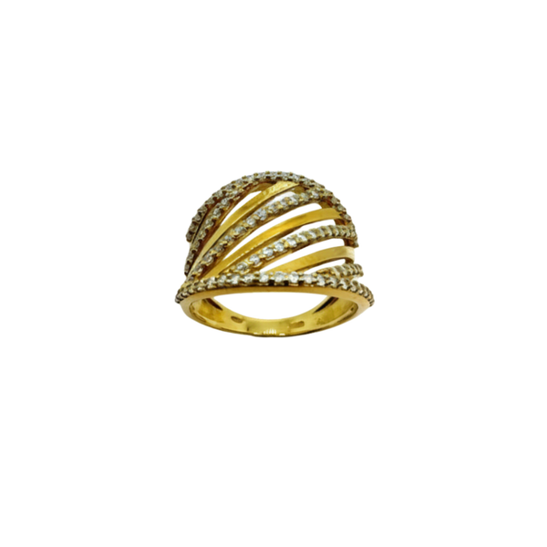 Anillo Facione de oro amarillo de 18 quilates con circonitas