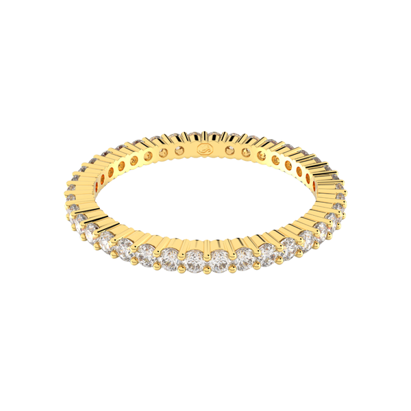 Anello Swarovski Veretta Girodito in Lega Placcata Oro Giallo con Cristalli Trasparenti -