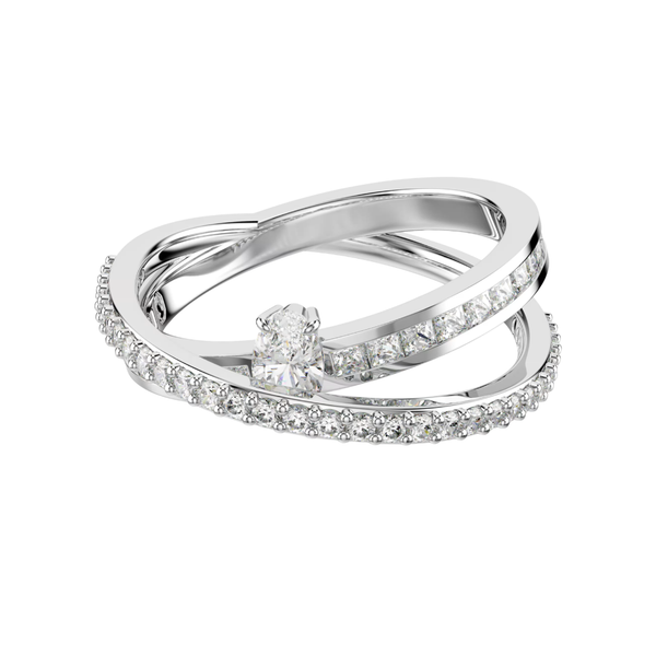 Anello Swarovski Linea Hyperbola a 2 fasce con Pietre Luminose 5691230