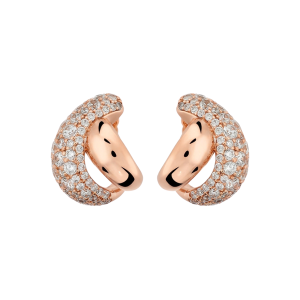 Orecchini Bronzallure a Intreccio in Pavé di Cubic Zirconia -