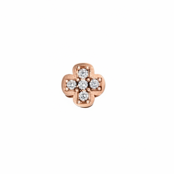 Elements Croce Bombata in Oro Rosa e Diamanti 0,02 ct DCHF9163.002