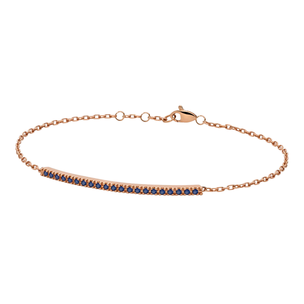 Bracciale Donna Oro Paddle In Oro Rosa E Zaffiri 0,20 ct