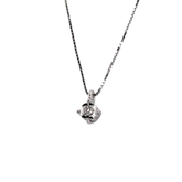 Collana Bibigi In Oro Bianco E Diamante Con Montatura Griffe Dischetto Diamantato