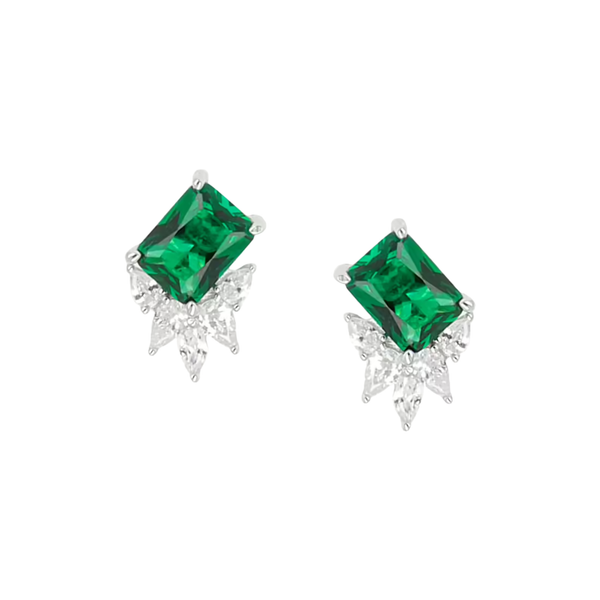 Orecchini Stardust Con Zirconi Bianchi E Verdi EREBVBZ