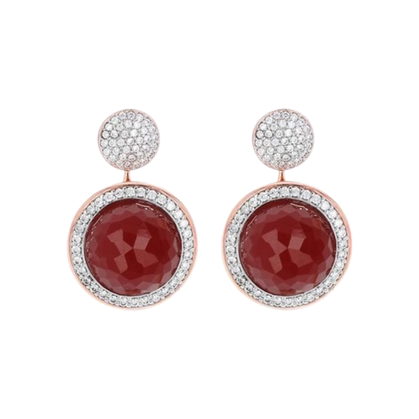 Pendientes Bronzallure con piedras naturales y pavé de circonitas
