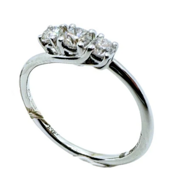 Anello Trilogy Davite&Delucchi in Oro Bianco 18 KT e Diamanti