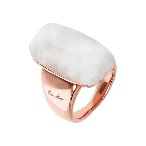 Anillo Bronzallure Chevalier con piedra lunar rectangular
